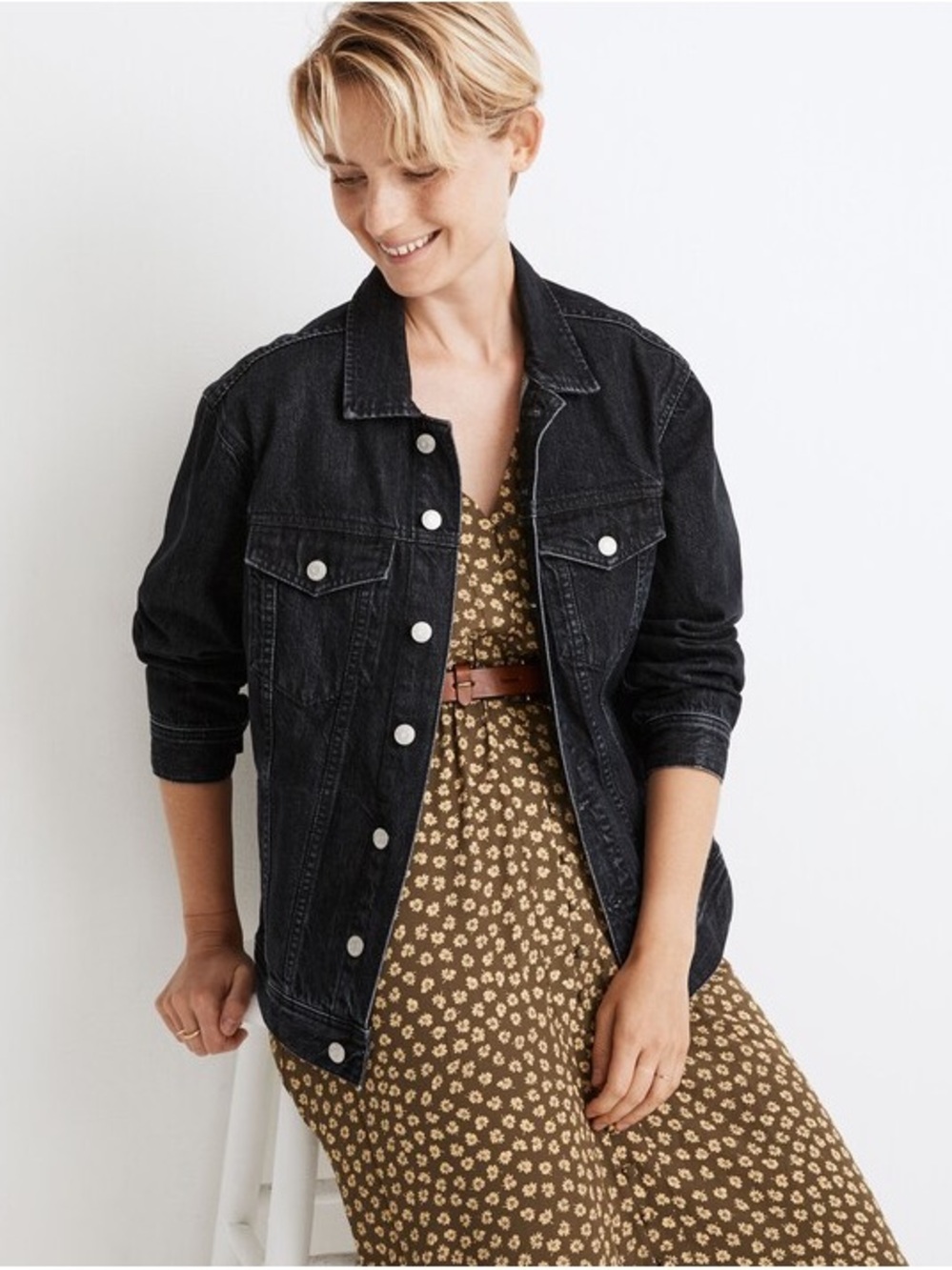Madewell Oversized Trucker Jean Jacket in Lunar Wash